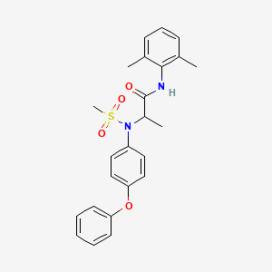 molecular formula C24H26N2O4S B4019626 N-(2,6-dimethylphenyl)-N~2~-(methylsulfonyl)-N~2~-(4-phenoxyphenyl)alaninamide 