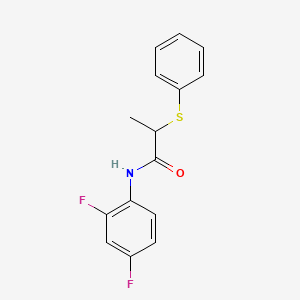 molecular formula C15H13F2NOS B4019658 N-(2,4-difluorophenyl)-2-(phenylsulfanyl)propanamide 