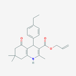 molecular formula C24H29NO3 B401969 prop-2-en-1-yl 4-(4-ethylphenyl)-2,7,7-trimethyl-5-oxo-1,4,5,6,7,8-hexahydroquinoline-3-carboxylate 