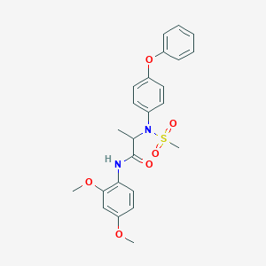 molecular formula C24H26N2O6S B4019722 N-(2,4-dimethoxyphenyl)-2-(N-methylsulfonyl-4-phenoxyanilino)propanamide 