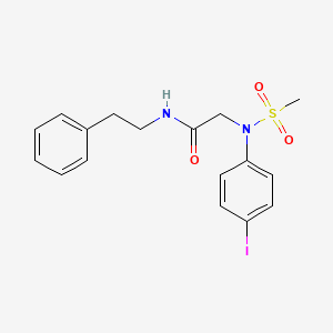 molecular formula C17H19IN2O3S B4019730 N~2~-(4-iodophenyl)-N~2~-(methylsulfonyl)-N-(2-phenylethyl)glycinamide 