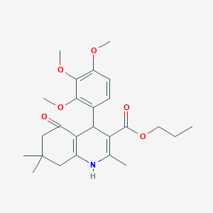 molecular formula C25H33NO6 B401977 Propyl 2,7,7-trimethyl-5-oxo-4-(2,3,4-trimethoxyphenyl)-1,4,5,6,7,8-hexahydroquinoline-3-carboxylate 