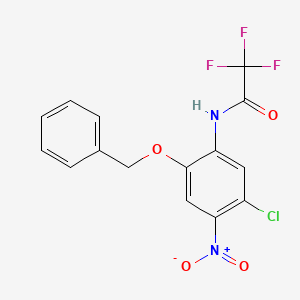 molecular formula C15H10ClF3N2O4 B4019806 N-(5-chloro-4-nitro-2-phenylmethoxyphenyl)-2,2,2-trifluoroacetamide 