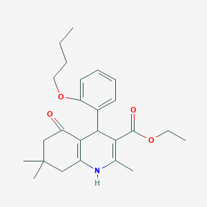molecular formula C25H33NO4 B401982 ETHYL 4-(2-BUTOXYPHENYL)-2,7,7-TRIMETHYL-5-OXO-1,4,5,6,7,8-HEXAHYDROQUINOLINE-3-CARBOXYLATE 