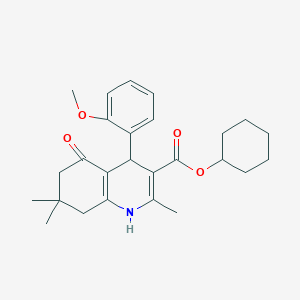 molecular formula C26H33NO4 B401984 cyclohexyl 4-(2-methoxyphenyl)-2,7,7-trimethyl-5-oxo-1,4,5,6,7,8-hexahydroquinoline-3-carboxylate 