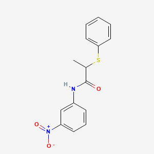 molecular formula C15H14N2O3S B4019859 N-(3-nitrophenyl)-2-(phenylsulfanyl)propanamide 