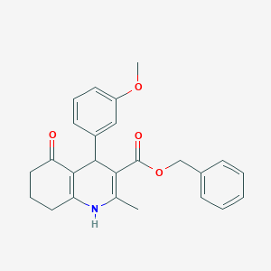 molecular formula C25H25NO4 B401989 benzyl 4-(3-methoxyphenyl)-2-methyl-5-oxo-1,4,5,6,7,8-hexahydroquinoline-3-carboxylate 