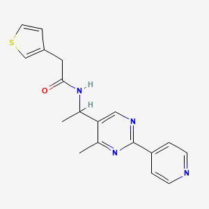 molecular formula C18H18N4OS B4019937 N-[1-(4-methyl-2-pyridin-4-ylpyrimidin-5-yl)ethyl]-2-thiophen-3-ylacetamide 