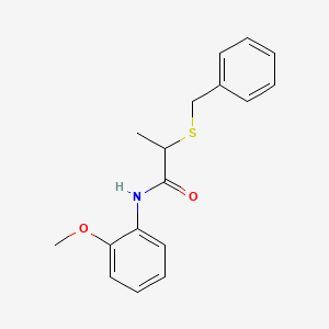 molecular formula C17H19NO2S B4019941 2-(benzylsulfanyl)-N-(2-methoxyphenyl)propanamide 