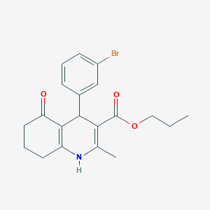 molecular formula C20H22BrNO3 B402000 Propyl 4-(3-bromophenyl)-2-methyl-5-oxo-1,4,5,6,7,8-hexahydroquinoline-3-carboxylate 