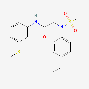 molecular formula C18H22N2O3S2 B4020000 N~2~-(4-ethylphenyl)-N-[3-(methylsulfanyl)phenyl]-N~2~-(methylsulfonyl)glycinamide 