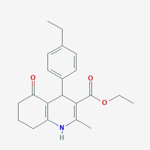 molecular formula C21H25NO3 B402002 Ethyl 4-(4-ethylphenyl)-2-methyl-5-oxo-1,4,5,6,7,8-hexahydroquinoline-3-carboxylate 