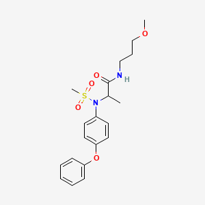 molecular formula C20H26N2O5S B4020031 N-(3-methoxypropyl)-N~2~-(methylsulfonyl)-N~2~-(4-phenoxyphenyl)alaninamide 