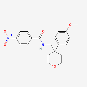 molecular formula C20H22N2O5 B4020133 N-((4-(4-methoxyphenyl)tetrahydro-2H-pyran-4-yl)methyl)-4-nitrobenzamide 