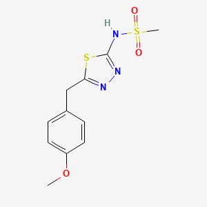 molecular formula C11H13N3O3S2 B4020146 N-{5-[(4-Methoxyphenyl)methyl]-1,3,4-thiadiazol-2-YL}methanesulfonamide 