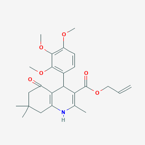 molecular formula C25H31NO6 B402023 PROP-2-EN-1-YL 2,7,7-TRIMETHYL-5-OXO-4-(2,3,4-TRIMETHOXYPHENYL)-1,4,5,6,7,8-HEXAHYDROQUINOLINE-3-CARBOXYLATE 