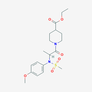 molecular formula C19H28N2O6S B4020245 ethyl 1-[2-(4-methoxy-N-methylsulfonylanilino)propanoyl]piperidine-4-carboxylate 