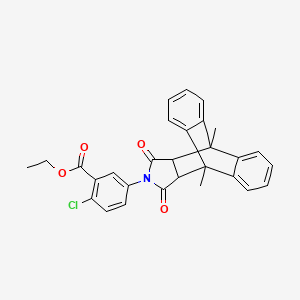 molecular formula C29H24ClNO4 B4020275 Ethyl 2-chloro-5-(1,8-dimethyl-16,18-dioxo-17-azapentacyclo[6.6.5.0~2,7~.0~9,14~.0~15,19~]nonadeca-2,4,6,9,11,13-hexaen-17-yl)benzoate (non-preferred name) 