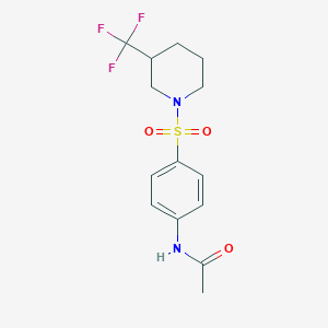 molecular formula C14H17F3N2O3S B4020299 N-[4-[3-(trifluoromethyl)piperidin-1-yl]sulfonylphenyl]acetamide 