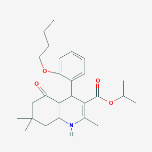 molecular formula C26H35NO4 B402031 PROPAN-2-YL 4-(2-BUTOXYPHENYL)-2,7,7-TRIMETHYL-5-OXO-1,4,5,6,7,8-HEXAHYDROQUINOLINE-3-CARBOXYLATE 