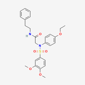 molecular formula C26H30N2O6S B4020371 N~2~-[(3,4-dimethoxyphenyl)sulfonyl]-N~2~-(4-ethoxyphenyl)-N-(2-phenylethyl)glycinamide 