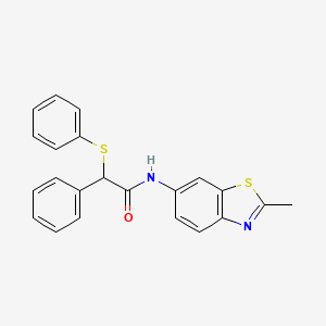 molecular formula C22H18N2OS2 B4020403 N-(2-methyl-1,3-benzothiazol-6-yl)-2-phenyl-2-phenylsulfanylacetamide 