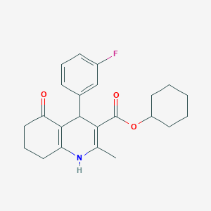molecular formula C23H26FNO3 B402049 Cyclohexyl 4-(3-fluorophenyl)-2-methyl-5-oxo-1,4,5,6,7,8-hexahydroquinoline-3-carboxylate 