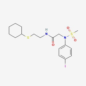 molecular formula C17H25IN2O3S2 B4020501 N~1~-[2-(cyclohexylthio)ethyl]-N~2~-(4-iodophenyl)-N~2~-(methylsulfonyl)glycinamide 