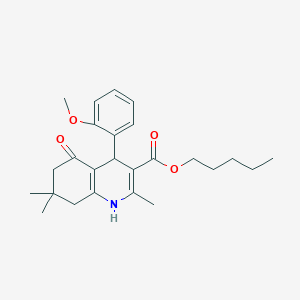 molecular formula C25H33NO4 B402053 pentyl 4-(2-methoxyphenyl)-2,7,7-trimethyl-5-oxo-1,4,5,6,7,8-hexahydroquinoline-3-carboxylate 