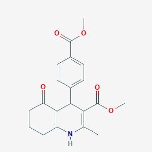 molecular formula C20H21NO5 B402054 Methyl 4-[4-(methoxycarbonyl)phenyl]-2-methyl-5-oxo-1,4,5,6,7,8-hexahydroquinoline-3-carboxylate 