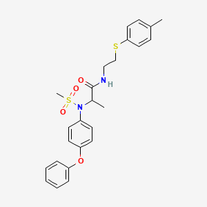 molecular formula C25H28N2O4S2 B4020561 N-[2-(4-methylphenyl)sulfanylethyl]-2-(N-methylsulfonyl-4-phenoxyanilino)propanamide 