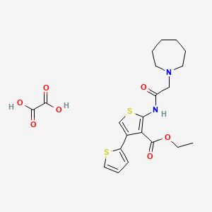 molecular formula C21H26N2O7S2 B4020589 Ethyl 2-[[2-(azepan-1-yl)acetyl]amino]-4-thiophen-2-ylthiophene-3-carboxylate;oxalic acid 