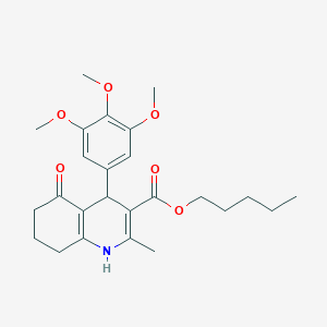 molecular formula C25H33NO6 B402059 Pentyl 2-methyl-5-oxo-4-(3,4,5-trimethoxyphenyl)-1,4,5,6,7,8-hexahydroquinoline-3-carboxylate 
