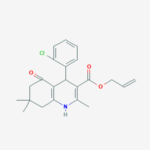 molecular formula C22H24ClNO3 B402060 prop-2-en-1-yl 4-(2-chlorophenyl)-2,7,7-trimethyl-5-oxo-1,4,5,6,7,8-hexahydroquinoline-3-carboxylate 
