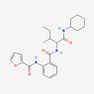 molecular formula C24H31N3O4 B4020609 N~2~-{2-[({1-[(CYCLOHEXYLAMINO)CARBONYL]-2-METHYLBUTYL}AMINO)CARBONYL]PHENYL}-2-FURAMIDE 