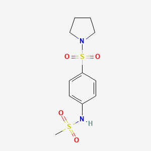 molecular formula C11H16N2O4S2 B4020620 N-[4-(PYRROLIDINE-1-SULFONYL)PHENYL]METHANESULFONAMIDE 