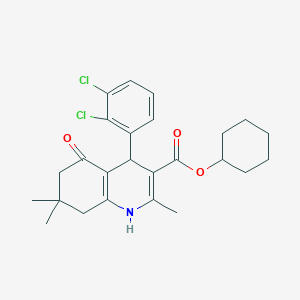 molecular formula C25H29Cl2NO3 B402064 Cyclohexyl 4-(2,3-dichlorophenyl)-2,7,7-trimethyl-5-oxo-1,4,5,6,7,8-hexahydroquinoline-3-carboxylate 