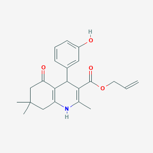 molecular formula C22H25NO4 B402068 prop-2-en-1-yl 4-(3-hydroxyphenyl)-2,7,7-trimethyl-5-oxo-1,4,5,6,7,8-hexahydroquinoline-3-carboxylate 