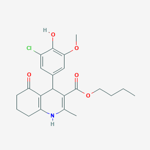 molecular formula C22H26ClNO5 B402069 Butyl 4-(3-chloro-4-hydroxy-5-methoxyphenyl)-2-methyl-5-oxo-1,4,5,6,7,8-hexahydro-3-quinolinecarboxylate 
