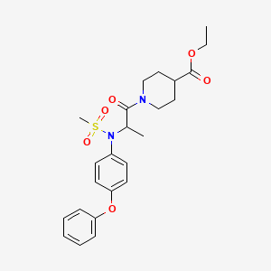 molecular formula C24H30N2O6S B4020695 ETHYL 1-{2-[N-(4-PHENOXYPHENYL)METHANESULFONAMIDO]PROPANOYL}PIPERIDINE-4-CARBOXYLATE 