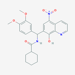 molecular formula C25H27N3O6 B4020707 N-[(3,4-dimethoxyphenyl)(8-hydroxy-5-nitroquinolin-7-yl)methyl]cyclohexanecarboxamide 