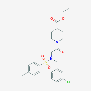 molecular formula C24H29ClN2O5S B4020716 Ethyl 1-[2-[(3-chlorophenyl)methyl-(4-methylphenyl)sulfonylamino]acetyl]piperidine-4-carboxylate 