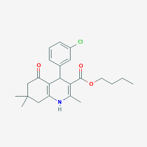 molecular formula C23H28ClNO3 B402073 butyl 4-(3-chlorophenyl)-2,7,7-trimethyl-5-oxo-1,4,5,6,7,8-hexahydroquinoline-3-carboxylate 