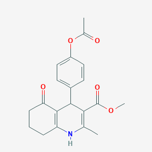 molecular formula C20H21NO5 B402075 methyl 4-[4-(acetyloxy)phenyl]-2-methyl-5-oxo-1,4,5,6,7,8-hexahydroquinoline-3-carboxylate 