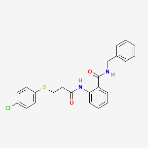 molecular formula C23H21ClN2O2S B4020750 N-benzyl-2-[3-(4-chlorophenyl)sulfanylpropanoylamino]benzamide 
