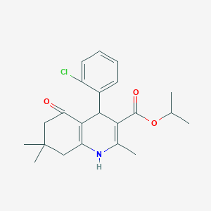 molecular formula C22H26ClNO3 B402076 Propan-2-yl 4-(2-chlorophenyl)-2,7,7-trimethyl-5-oxo-1,4,5,6,7,8-hexahydroquinoline-3-carboxylate 