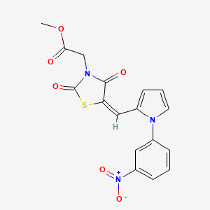 molecular formula C17H13N3O6S B4020797 methyl [(5E)-5-{[1-(3-nitrophenyl)-1H-pyrrol-2-yl]methylidene}-2,4-dioxo-1,3-thiazolidin-3-yl]acetate 