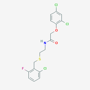 molecular formula C17H15Cl3FNO2S B4020820 N-[2-[(2-chloro-6-fluorophenyl)methylsulfanyl]ethyl]-2-(2,4-dichlorophenoxy)acetamide 