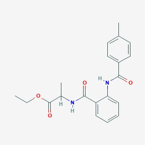 molecular formula C20H22N2O4 B4020822 Ethyl 2-[[2-[(4-methylbenzoyl)amino]benzoyl]amino]propanoate 