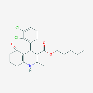 molecular formula C22H25Cl2NO3 B402086 Pentyl 4-(2,3-dichlorophenyl)-2-methyl-5-oxo-1,4,5,6,7,8-hexahydroquinoline-3-carboxylate 